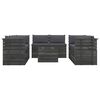 vidaXL Salon palette de jardin 9 pcs avec coussins Bois de pin massif
