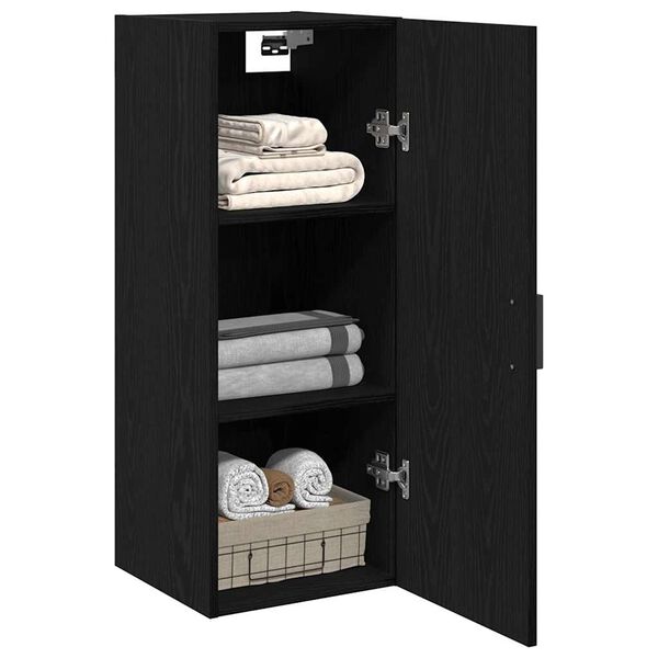 vidaXL Armoire murale en ch&ecirc;ne noir 34,5 x 34 x 90 cm Bois d'ing&eacute;nierie