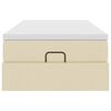 vidaXL Cadre de lit ottoman avec matelas cr&egrave;me 90x190 cm tissu