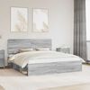 vidaXL Cadre de lit Gris Sonoma 200 x 200 cm Bois de pin massif
