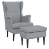 vidaXL Fauteuil avec pouf 2 pc Gris clair Tissu