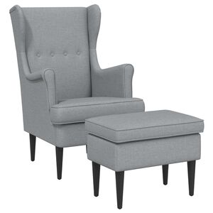 vidaXL Fauteuil avec pouf 2 pc Gris clair Tissu