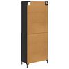 vidaXL Haut Armoire Ch&ecirc;ne noir 69,5 x 34 x 180 cm Bois d'ing&eacute;nierie