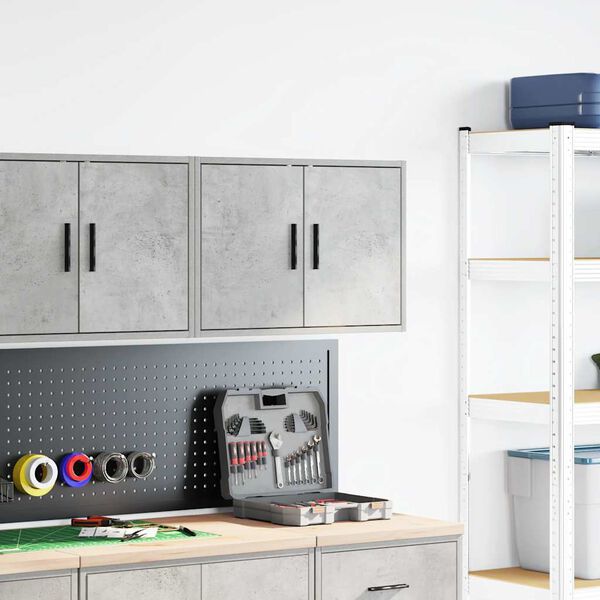 vidaXL Armoire murale de garage gris b&eacute;ton bois d'ing&eacute;nierie