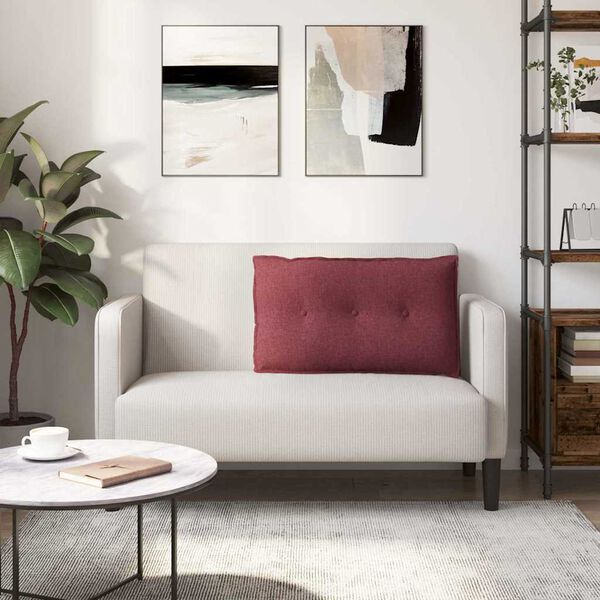 vidaXL Coussin de Dos Bordeaux 80 x 19 x 50 cm tissu