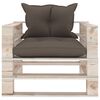 vidaXL Canap&eacute; palette de jardin avec coussins taupe Bois de pin