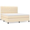 vidaXL Sommier &agrave; lattes de lit avec matelas Cr&egrave;me 180x200 cm Tissu