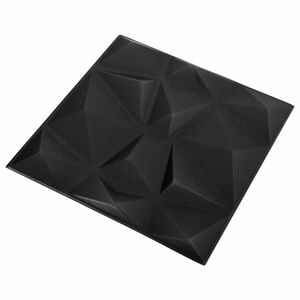 vidaXL Panneaux muraux 12 pc 50 x 50 cm Origami Noir Mousse XPS