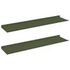 vidaXL &Eacute;tag&egrave;re flottante 2 pcs Vert olive 80 x 18 x 2,5 cm Acier