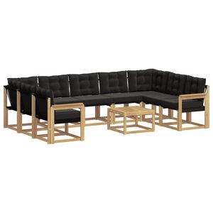 vidaXL Ensemble de canap&eacute;s d'ext&eacute;rieur 10 pc Blanc et noir