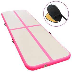 vidaXL Tapis gonflable de gymnastique avec pompe 300x100x10cm PVC Rose