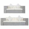 vidaXL Ensemble de canap&eacute;s 2 pcs avec coussins Gris Rotin naturel