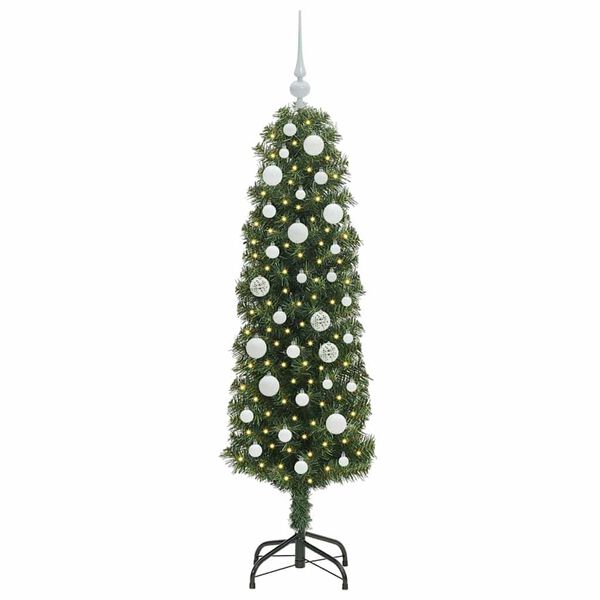 vidaXL Sapin de Noël artificiel Vert 150 cm PVC et acier et plastique