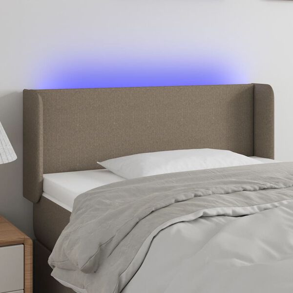 vidaXL T&ecirc;te de lit &agrave; LED Taupe 103x16x78/88 cm Tissu