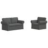 vidaXL Ensemble de Canap&eacute;s 2 pcs Gris fonc&eacute; 155 x 82 x 80 cm tissu