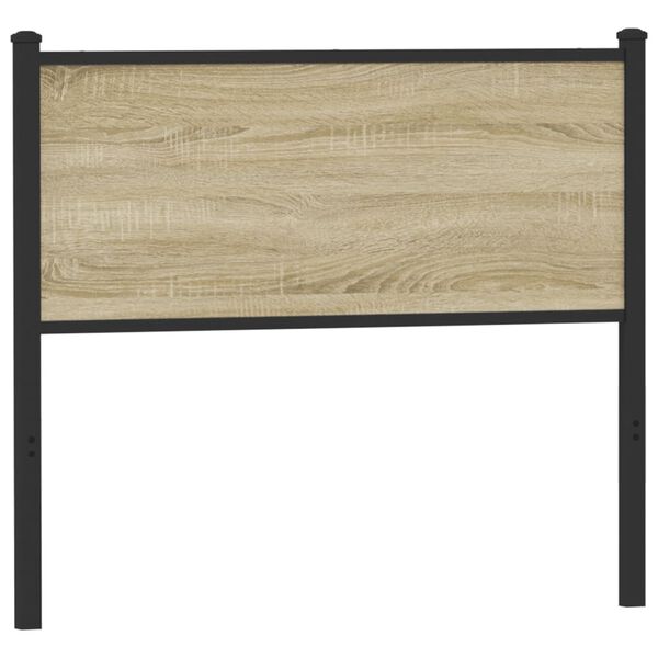 vidaXL T&ecirc;te de lit de remplacement sonoma 107 cm bois d'ing&eacute;nierie et acier