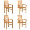 vidaXL Chaise de salle &agrave; manger 4 pc Bois de teck massif Marron