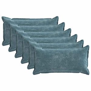 vidaXL Housse de coussin 6 pcs HOUTEN Bleu 40 x 80 cm Tissu Chenille