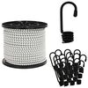 vidaXL Cords &eacute;lastiques avec crochets 10 mm Noir et Blanc