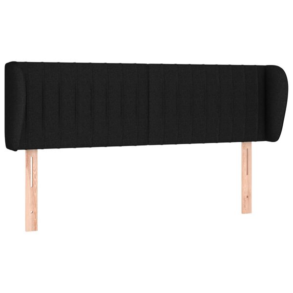 vidaXL T&ecirc;te de lit avec oreilles Noir 147x23x78/88 cm Tissu
