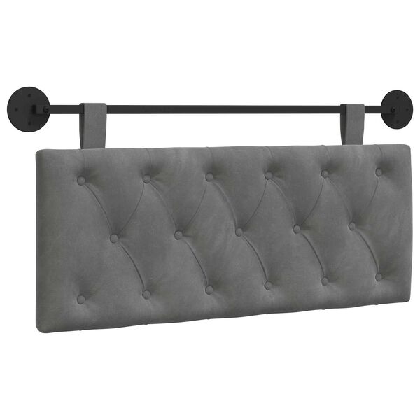 vidaXL T&ecirc;te de lit suspendue Gris fonc&eacute; 110 x 55 x 7 cm Velours
