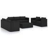 vidaXL Salon de jardin 10 pcs avec coussins R&eacute;sine tress&eacute;e Noir