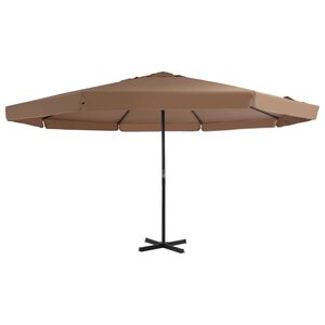 vidaXL Parasol d'ext&eacute;rieur avec poteau en aluminium 500 cm Taupe