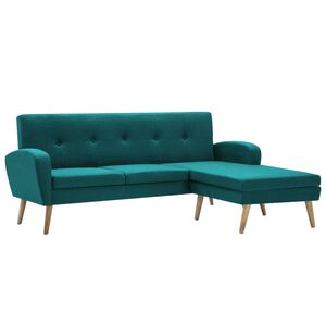 vidaXL Canap&eacute; en forme de L rev&ecirc;tement en tissu 186x136x79 cm vert
