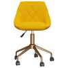 vidaXL Chaises &agrave; manger pivotantes lot de 2 jaune moutarde velours
