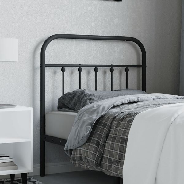 vidaXL Tête de lit métal noir 90 cm