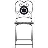 vidaXL Chaises de bistro pliables lot de 2 noir et blanc céramique