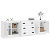 vidaXL Buffets 3 pcs Blanc Bois d'ing&eacute;nierie
