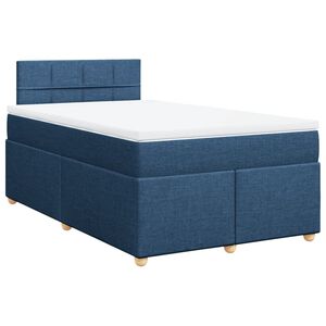 vidaXL Sommier &agrave; lattes de lit avec matelas Bleu 120x200 cm Tissu