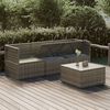 vidaXL Salon de jardin 4 pcs avec coussins Gris R&eacute;sine tress&eacute;e
