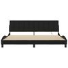 vidaXL Cadre de lit sans matelas Hanko noir 200x200 cm tissu