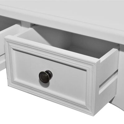 vidaXL Table de console et coiffeuse avec 3 tiroirs Blanc