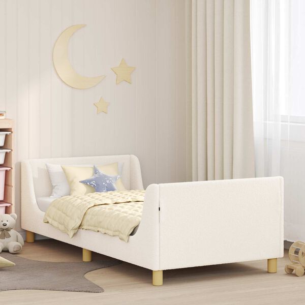 vidaXL Cadre de lit pour enfants avec tête de lit Crème 90 x 200 cm