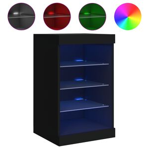 vidaXL Buffet avec lumi&egrave;res LED noir 41x37x67 cm