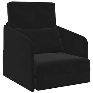 vidaXL Canap&eacute;-Lit Noir 65 x 80 x 83 cm Velours