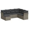 vidaXL Salon de jardin avec coussins 7 pcs gris r&eacute;sine tress&eacute;e