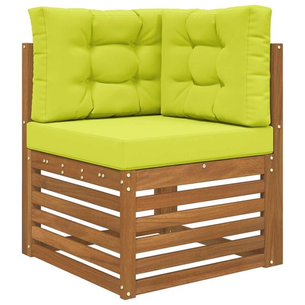 vidaXL Coussin de canap&eacute; d'ext&eacute;rieur 3 pcs Vert Polyester