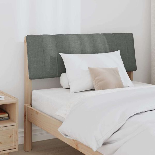 vidaXL T&ecirc;te de lit capitonn&eacute;e Gris fonc&eacute; 90 cm Pin massif