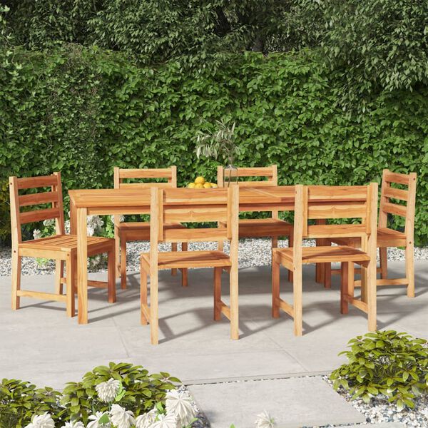 vidaXL Ensemble &agrave; manger de jardin 7 pcs Bois de teck solide