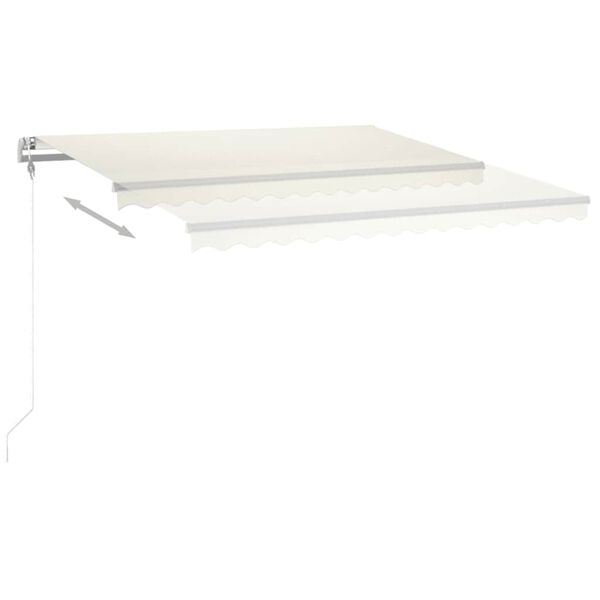 vidaXL Auvent automatique avec capteur de vent et LED 450x350 cm Cr&egrave;me