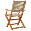 vidaXL Chaises de jardin pliantes lot de 4 beige rotin et bois massif