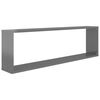 vidaXL &Eacute;tag&egrave;res cube murales 4 pcs Gris brillant 100x15x30 cm