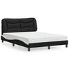 vidaXL Lit avec matelas Hvar noir et blanc 140x190 cm similicuir
