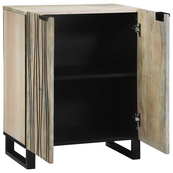 vidaXL Buffet Blanc 60 x 33,5 x 75 cm Bois de mangue massif