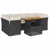 vidaXL Salon de jardin 7 pcs avec coussins noir r&eacute;sine tress&eacute;e