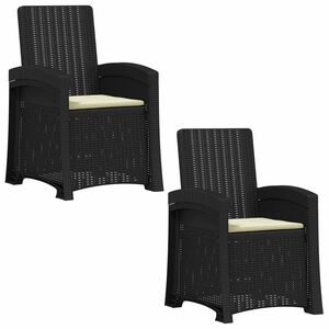 vidaXL Chaise de jardin inclinable imitant le rotin 2 pcs
